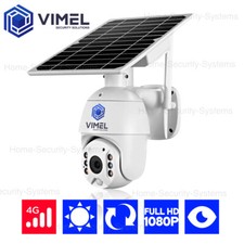 4G Security Camera Wireless 24/7 Solar Panel Flood Light Outdoor PTZ Remote Farm