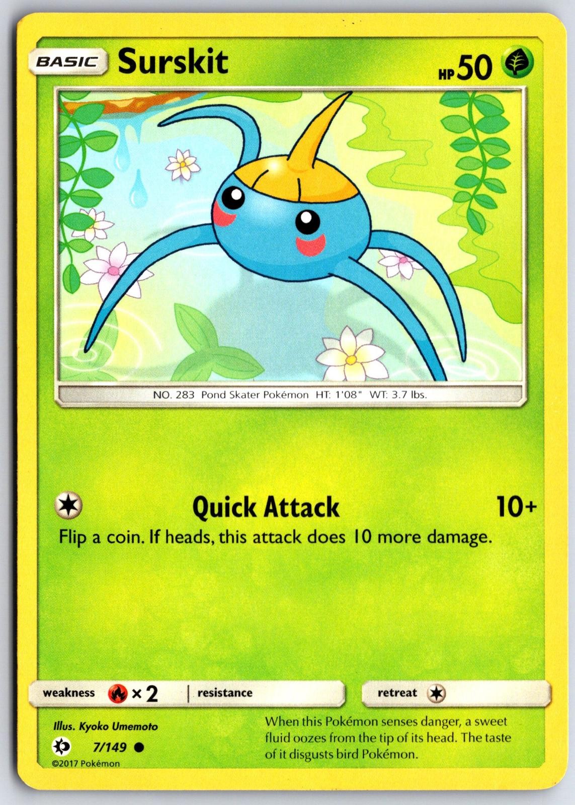 Pokemon Surskit 7/149 Common SM Base Set LP