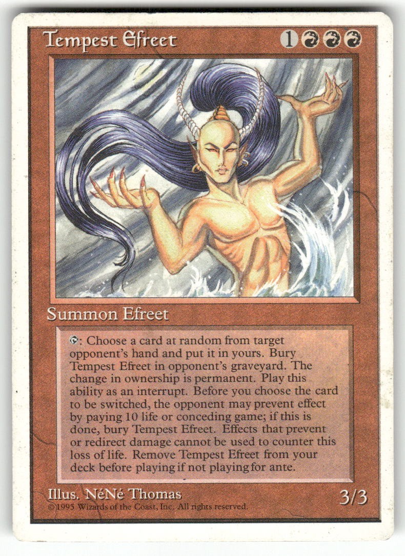 Tempest Efreet Rare Fourth Edition Magic: The Gathering Lightly Played