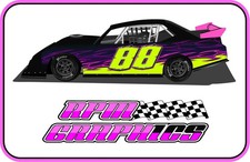 Race Car Graphic Vinyl Wrap Late Model Street Stock Dirt Imca Owm Style 203 Race Car Graphic Vinyl Wrap Late Model Street Stock Dirt Imca Owm Style 203