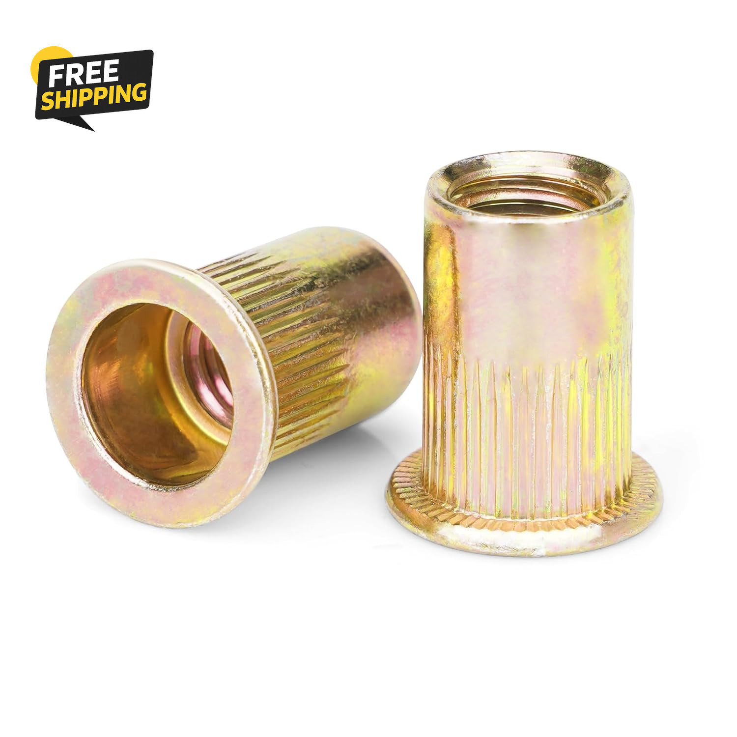 Rivet Nuts, 100Pcs M5 Rivet NutsZinc Plated Finish Carbon Steel Flat Head Rivnut