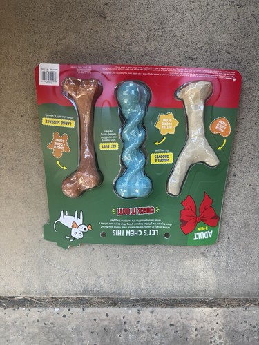 Joyhound Boss Bones Holiday Dinner duftendes Hunde-Kauspielzeug 3er-Pack Erwachsene M-XL - Bild 4 von 4