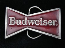 RC07132 VINTAGE 1985 BUDWEISER BEER ADVERTISEMENT BELT BUCKLE