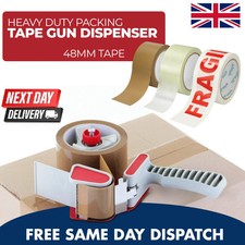 Heavy Duty Tape Gun Dispenser with 6 Packing Tape Rolls 48mm x 66m Portable Set