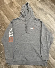 511 Tactical Hoodie Mens XL Gray Pullover Long Sleeve Logo