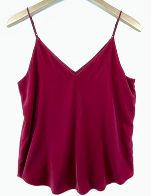 EXPRESS Cami Tank Top Red Velour Skinny Straps Soft Valentine Love Vampire FLAW