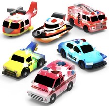 Tub Works  Emergency  Cars Light Up Bath Toys, 6 Pack  Water-Activated Lights