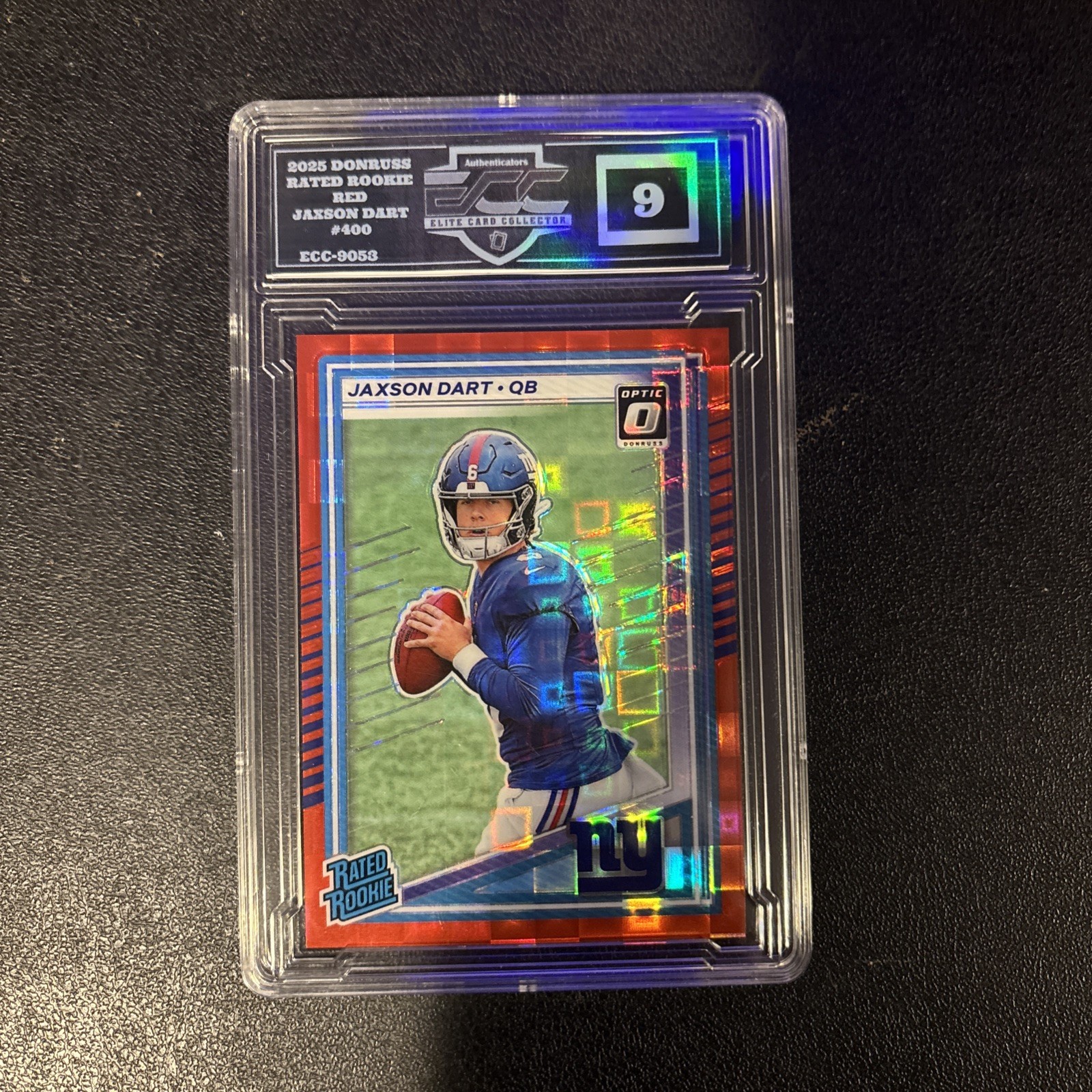 2025 Donruss Rated Rookie Jaxson Dart #400 Optic Preview Red Pandora ECC 9