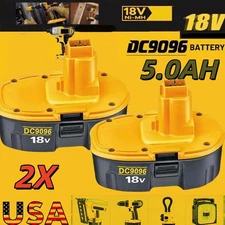 2PACK 18V 5.0AH Battery For Dewalt 18 VOLT XRP DC9096 DC9098 Ni-MH DC9096-2 NEW