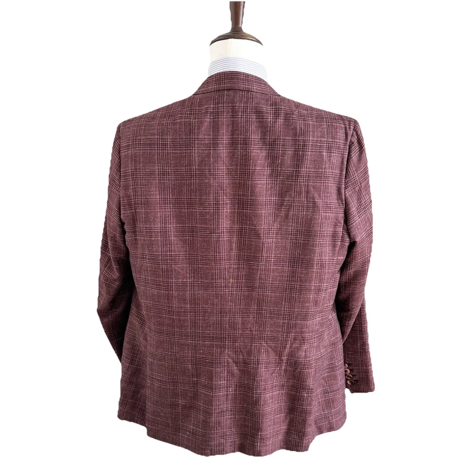 Chaqueta para hombre ACTUAL $4,395 Brioni 'Ravello' rosa oscuro cachemir/seda/lino 44R Foto 3 de 4