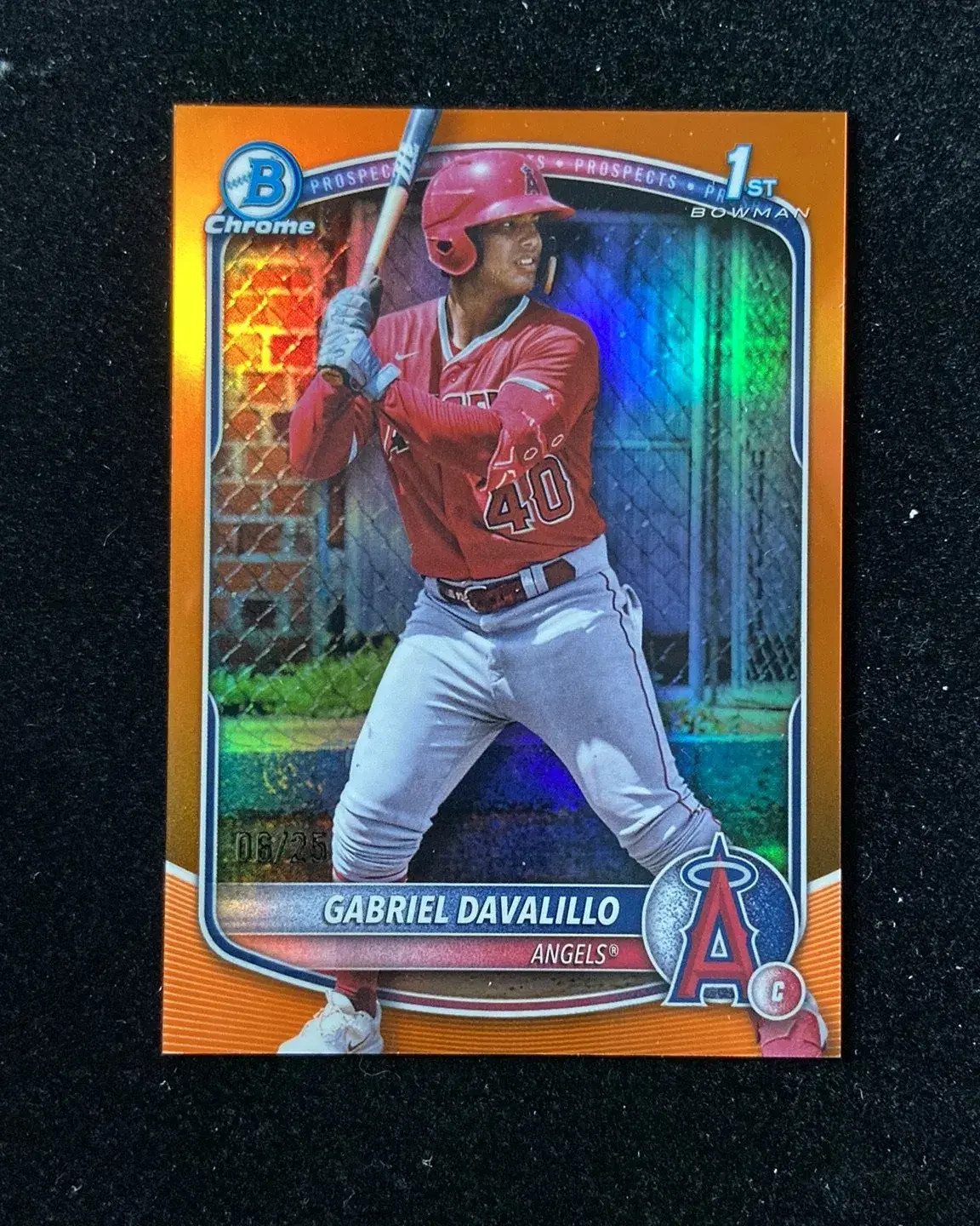 2025 Bowman Chrome Prospects Orange #BCP-178 Gabriel Davalillo 1st 06/25 HD
