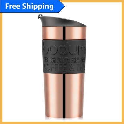 Stainless Steel Insulated Travel Mug - 15 oz Copper Finish for Hot & Cold Drinks