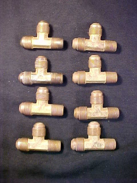 8 New  3/8" x 3/8" x  1/4" Flare To Flare To MALE PIPE  Brass Tee Fitting T