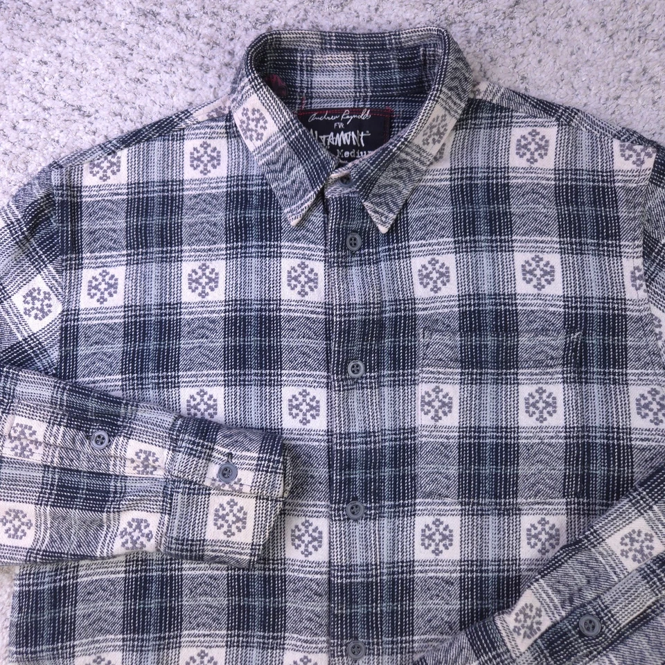 Altamont Andrew Reynolds Shirt Mens Medium Flannel Plaid Long Sleeve Button Up - Image 3 of 4