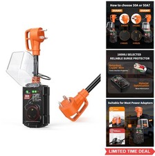 RV Surge Protector 30 Amp 16000 Joules Power Plug Adapter for Camper Travel