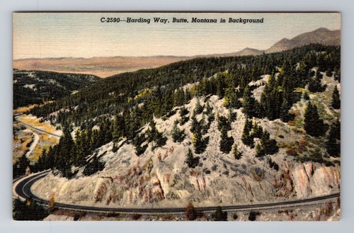 Butte MT-Montana, Harding Way, antike Vintage Souvenir Postkarte