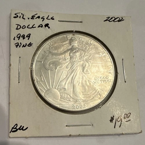 U.S. Mint 2002 American Silver Eagle 1 oz .999 Fine Silver Coin