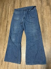 VTG US Navy Jeans Mens 36x29 Trousers Utility Denim Military 60s Bell Bottom