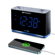 Emerson CKS1507 Bluetooth Digital Alarm Clock FM Radio Dual Alarms USB Charge
