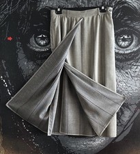 BASILE 1980s MASTER TAILORING FINEST WOOL FLYAWAY WRAP LOOK STRAIGHT SKIRT