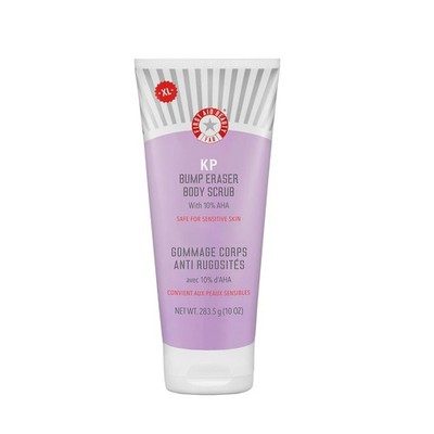 First Aid Beauty KP Bump Eraser Body Scrub 10% AHA, 10 oz - Exfoliates & Reduces