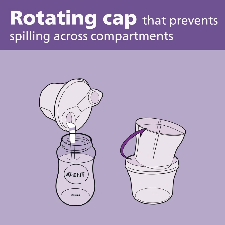 Philips Avent Dispensador de Fórmula en Polvo y Taza para Snack, Gris, SCF135/18 Foto 4 de 4