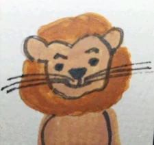 Whimsical LION Safari Animals Original Painting 12x12 Impressionist Canvas GAT