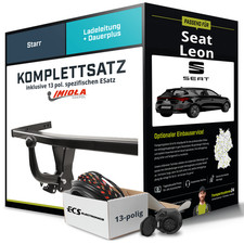 Für SEAT Leon III Typ 5F,5F1 Anhängerkupplung starr +eSatz 13pol 09.12-05.15 AHK