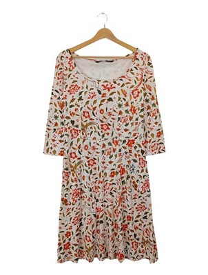 PERUVIAN CONNECTION Tunikakleid Damen Kleid Gr. DE 38 weiß-rot Casual-Look