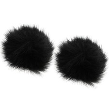 2Pcs Black Outdoor Microphone Windscreen Wind Muff Furry