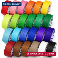24 Rolls Colored Masking Tape 1 Inch x 360 Yards Rainbow Craft Tape Bulk