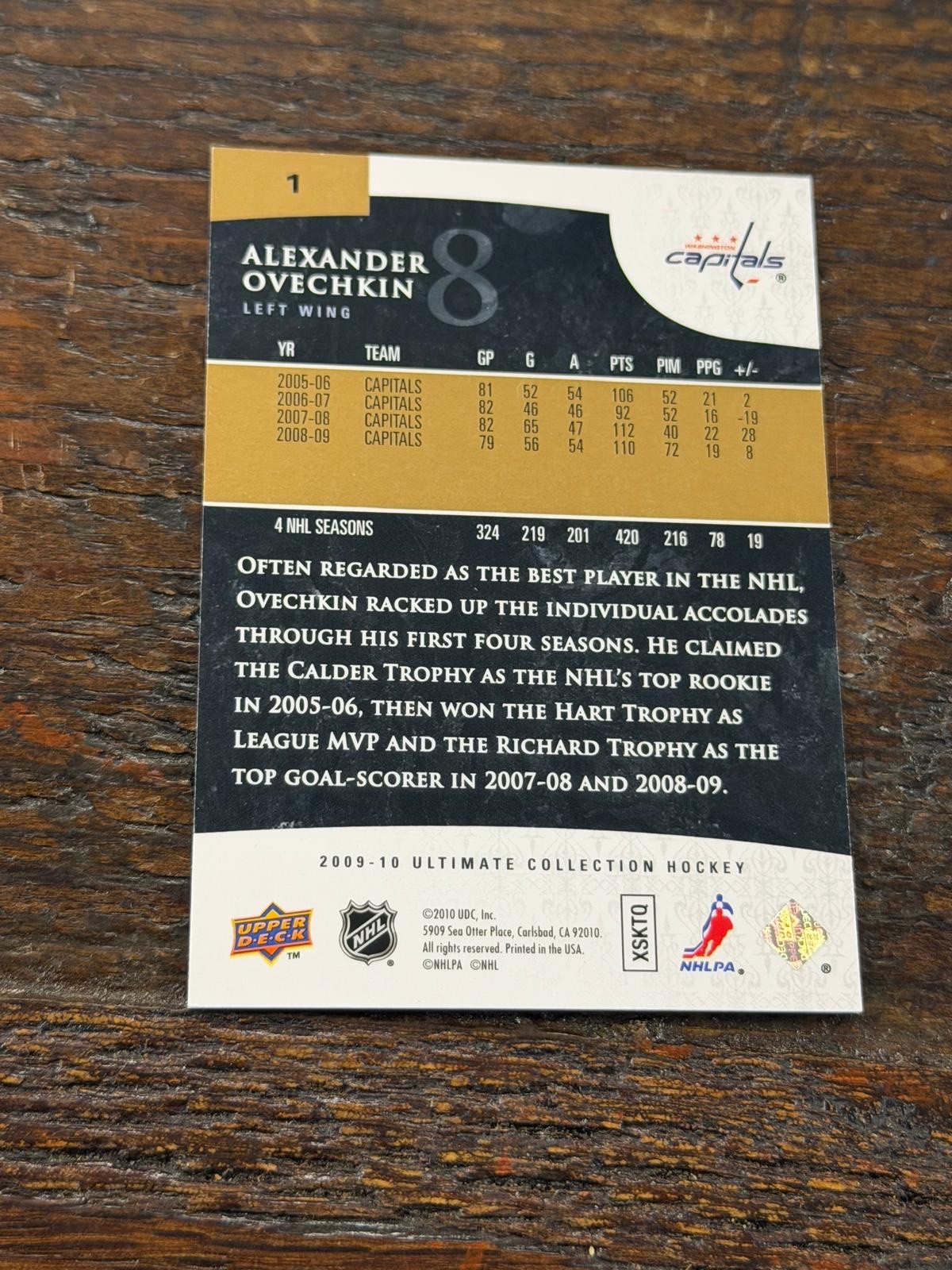 2009-10 Upper Deck Ultimate Collection /399 Alexander Ovechkin #1 view 2