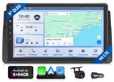 CAM+9" QLED 6+64GB Android Auto for BMW E46 328i Car Stereo Radio Apple CarPlay