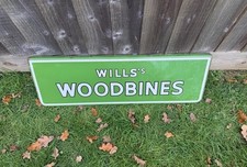 Original WILLS’S WOODBINES Enamel Advertising Sign