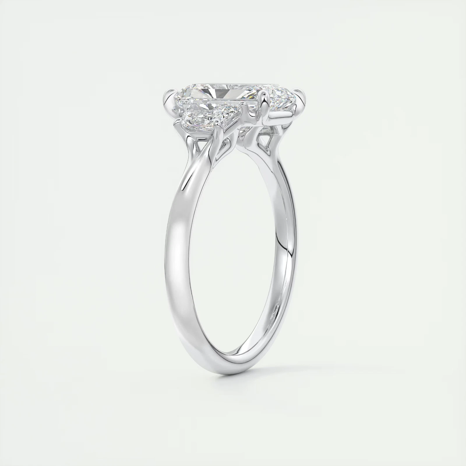 Radiant Lab Grown 2.50Ct Diamond Ring IGI Certified 14k White Gold image-5