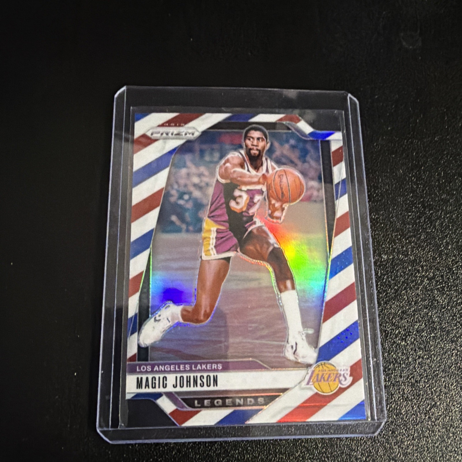 2024-25 Panini Prizm - Legends Magic Johnson #294 Red White & Blue Prizm