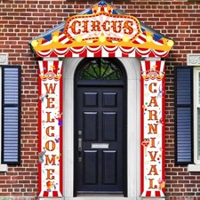 3 Pcs Carnival Circus Porch Banner Decorations