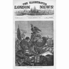 RUSSO-TURKISH WAR The Turkish Retreat from Kars - Antique Print 1877