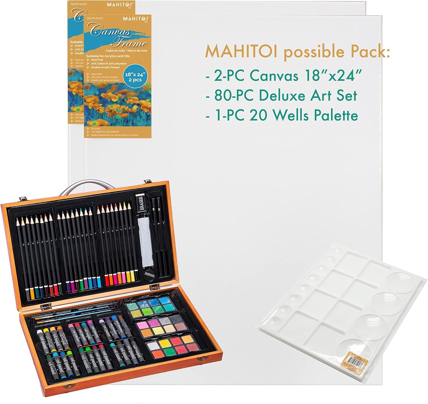 80+pcs Art Set Professional Drawing Painting Supplies Kit for Adults Kids Artist