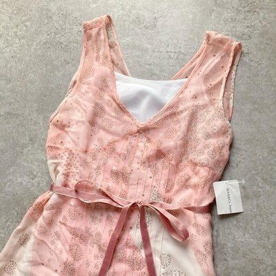 MAX&CO. All-over Print Sleeveless Chiffon Dress, Pink, Size 38