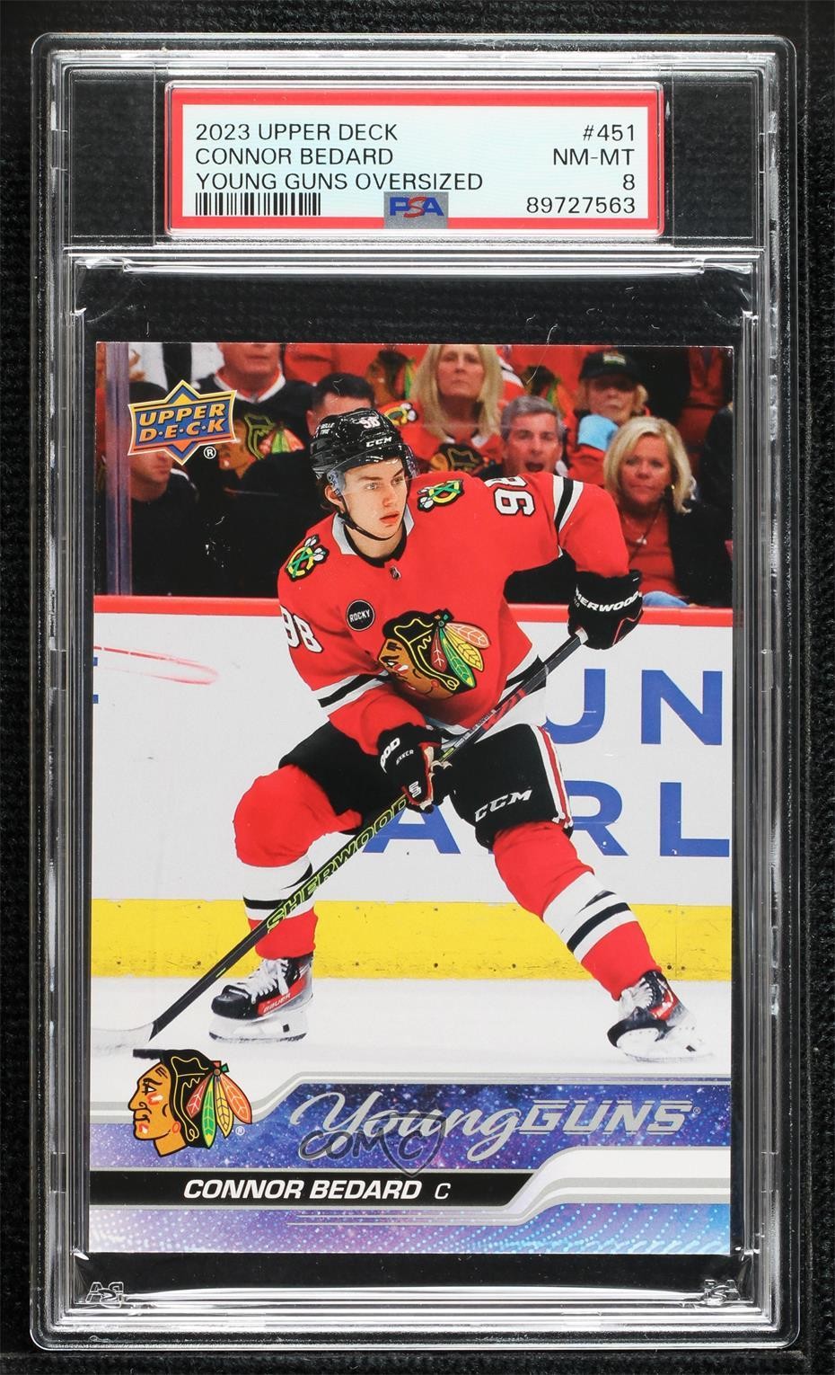 2023-24 Upper Deck Series 2 Young Guns Jumbo Connor Bedard #451 PSA 8 0dc5