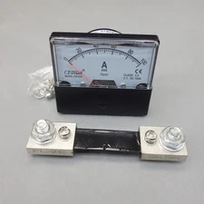 DC 100A  Analog Ammeter Panel AMP Current Meter 0-100A 60*70mm with 75mV Shunt