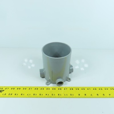Carlon E971FB 5'' PVC Round Floor Box 4-Way 6'' Depth 3/4'' & 1'' Outlets
