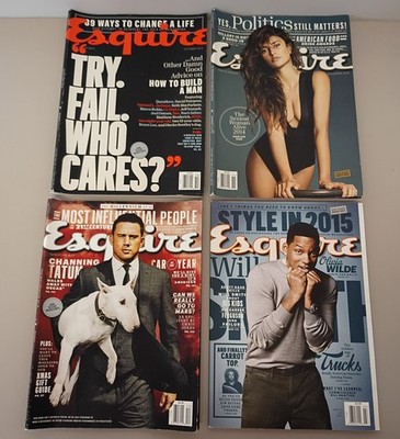 Lot of 4 ESQUIRE Magazine Will Smith, Channing Tatum,  Penelope Cruz 2014