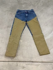 VTG Wrangler Jeans Men's 33x34 Brown Rugged Wear Upland Brush Guard Double Knee