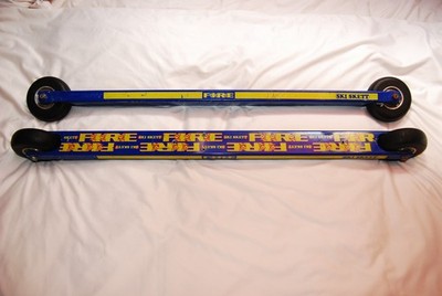 Ski Skett FIRE Cross Country Skate Ski Road Roller Skate XC Trainers No Bindings
