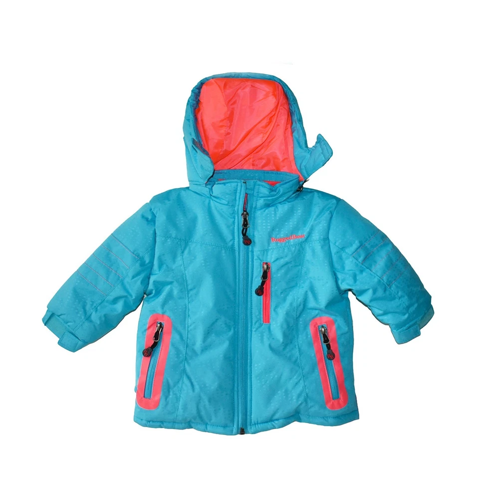 Abrigo acolchado de invierno unisex para bebé Rugged Bear chaqueta con capucha 24M azul NUEVO Foto 4 de 4