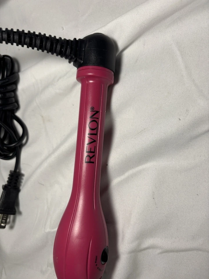 REVLON CURLING IRON Textured Tapered Hair STYLING WAND Pink On OFF Long Cord - Image 3 of 4