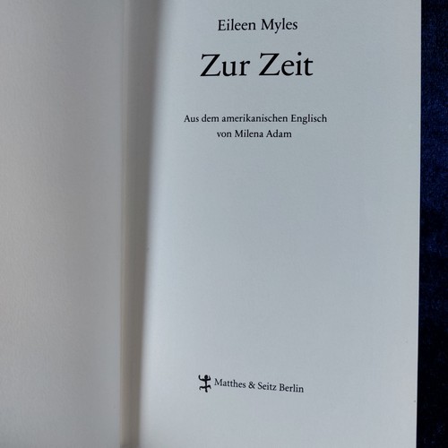 Zur Zeit - Eileen Myles - Roman - von 2023 - Bild 4 von 11