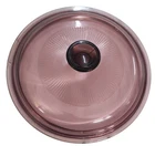 PYREX Glass Pot Lid Cranberry 6 3/8” No Cracks Chips V1C 23 Vintage